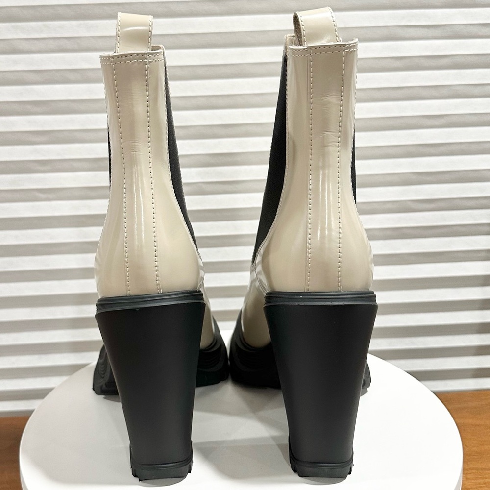 🌹ALEXANDER MCQUEEN🌹 Leather Chelsea Block-Heel Boots Size: 39 - Picture 6 of 14